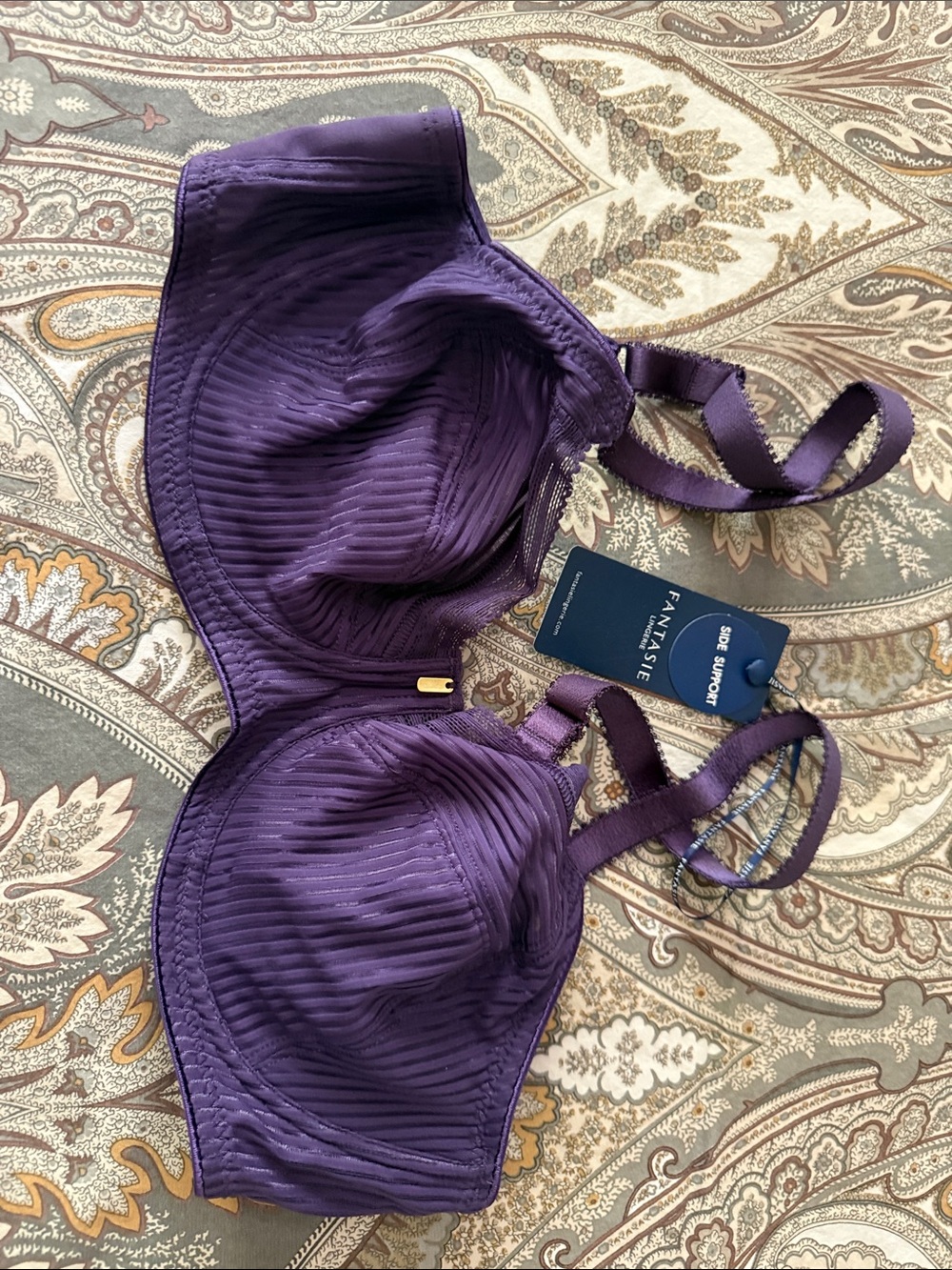 Fantasie Deep Purple Ribbed Underwire Bra 32D